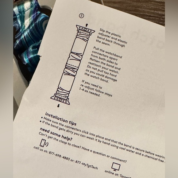 Heyday Apple Watch Scrunchie Band Blue White NIB - Picture 7 of 9